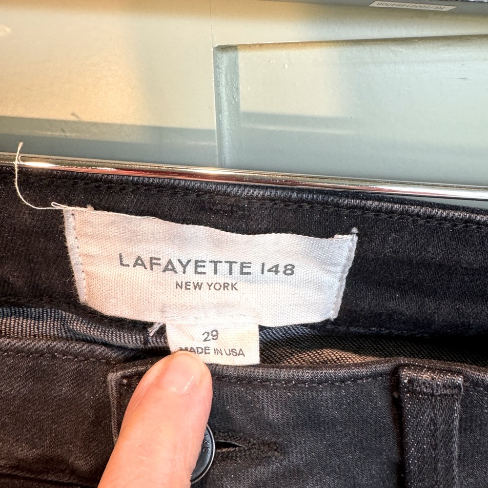 Lafayette 148 New York Mercer Kick-Flare Jeans in Washed Charcoal - Picture 4 of 5